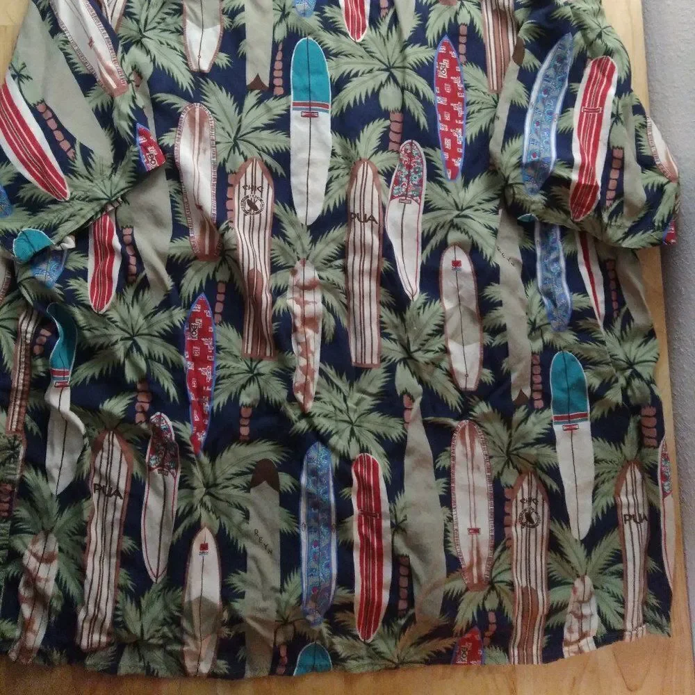 Vintage Reyn Spooner Surfboards Palm Trees Hawaiian Shirt